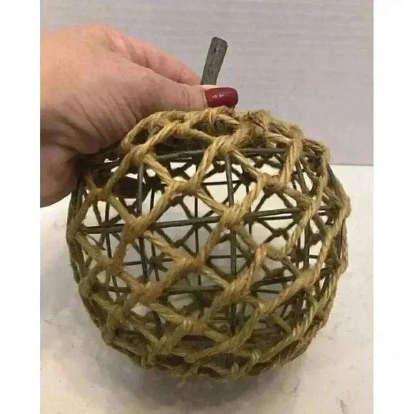 Apple Minimalist Decor Americana Wire-Framed w. Rope Teacher Desk Shelf Table - Picture 3 of 11